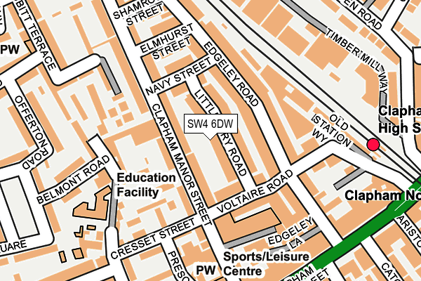 SW4 6DW map - OS OpenMap – Local (Ordnance Survey)