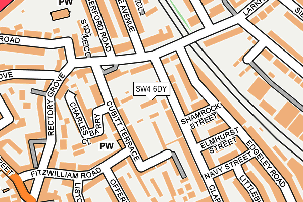 SW4 6DY map - OS OpenMap – Local (Ordnance Survey)