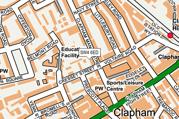 SW4 6ED map - OS OpenMap – Local (Ordnance Survey)