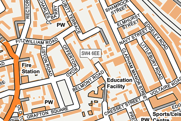 SW4 6EE map - OS OpenMap – Local (Ordnance Survey)