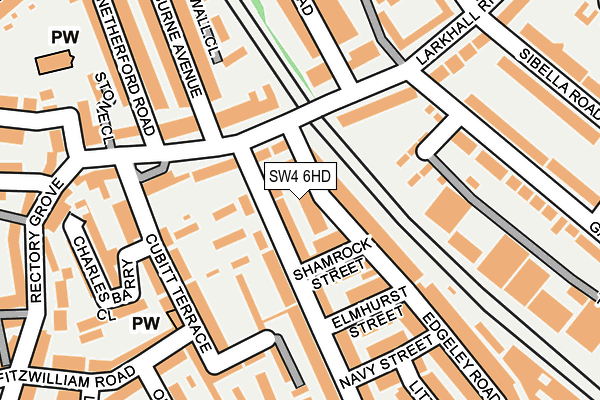 SW4 6HD map - OS OpenMap – Local (Ordnance Survey)