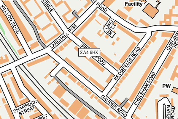 SW4 6HX map - OS OpenMap – Local (Ordnance Survey)