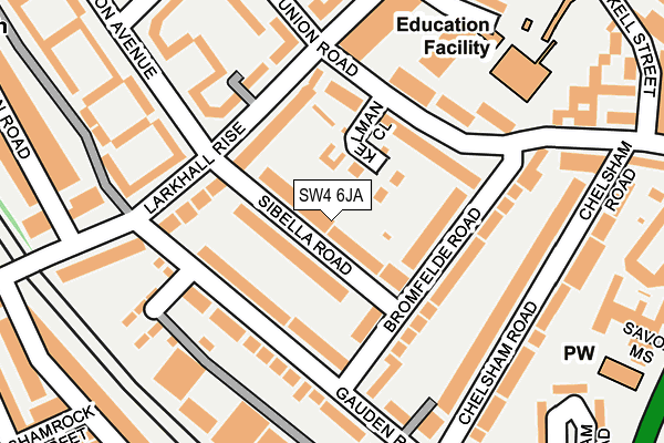 SW4 6JA map - OS OpenMap – Local (Ordnance Survey)