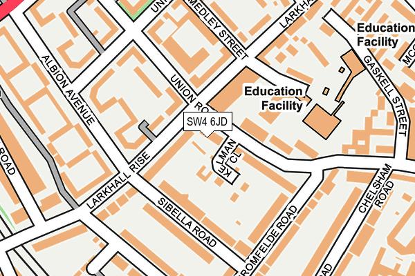 SW4 6JD map - OS OpenMap – Local (Ordnance Survey)
