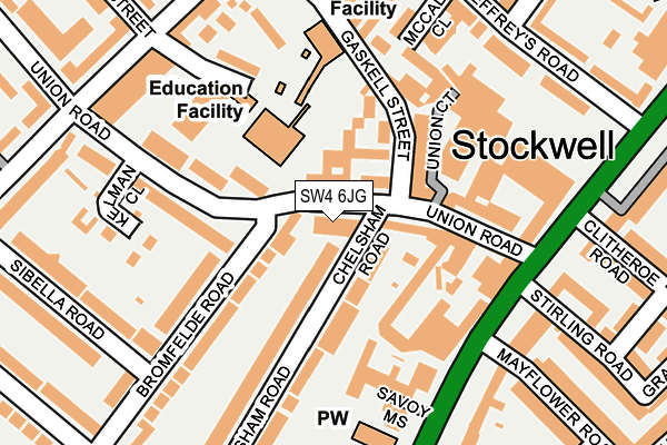 SW4 6JG map - OS OpenMap – Local (Ordnance Survey)