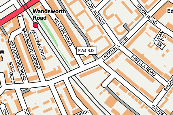 SW4 6JX map - OS OpenMap – Local (Ordnance Survey)