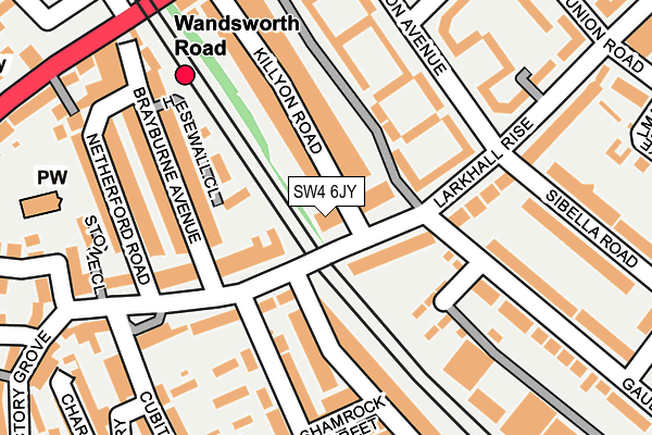 SW4 6JY map - OS OpenMap – Local (Ordnance Survey)