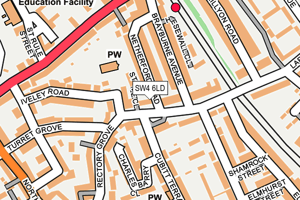 SW4 6LD map - OS OpenMap – Local (Ordnance Survey)