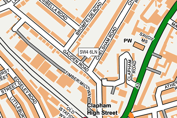 SW4 6LN map - OS OpenMap – Local (Ordnance Survey)