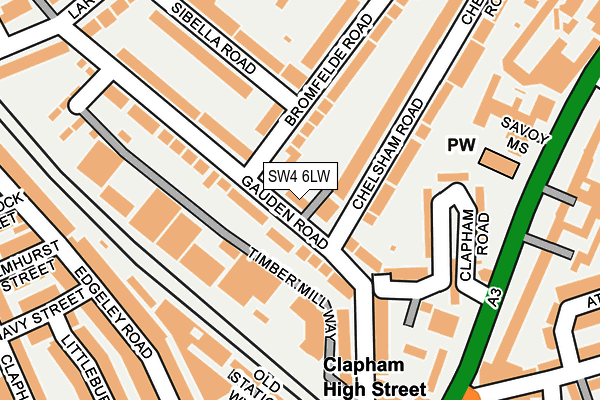 SW4 6LW map - OS OpenMap – Local (Ordnance Survey)