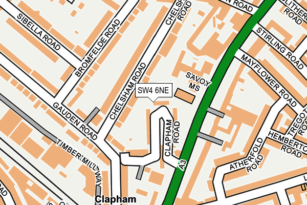 SW4 6NE map - OS OpenMap – Local (Ordnance Survey)