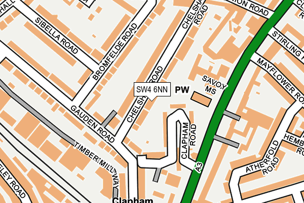 SW4 6NN map - OS OpenMap – Local (Ordnance Survey)