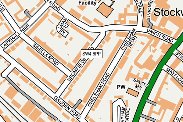 SW4 6PP map - OS OpenMap – Local (Ordnance Survey)