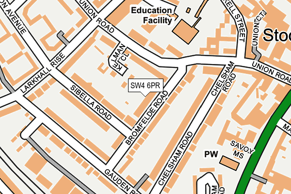 SW4 6PR map - OS OpenMap – Local (Ordnance Survey)