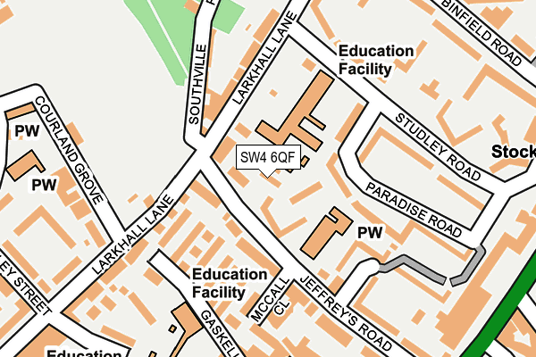 SW4 6QF map - OS OpenMap – Local (Ordnance Survey)