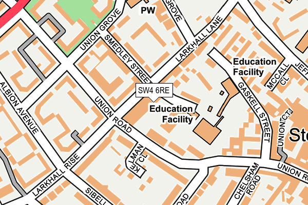 SW4 6RE map - OS OpenMap – Local (Ordnance Survey)