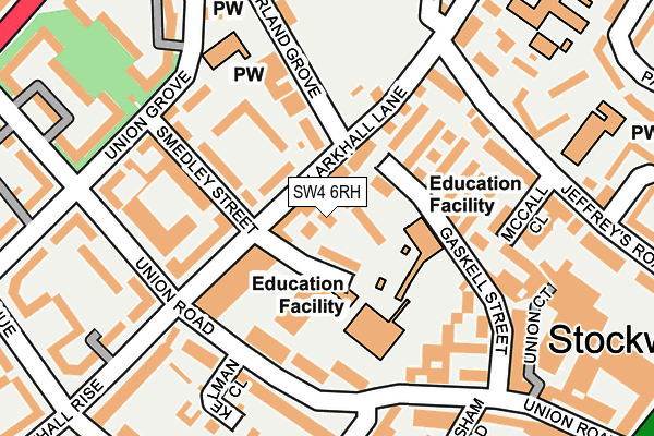 SW4 6RH map - OS OpenMap – Local (Ordnance Survey)