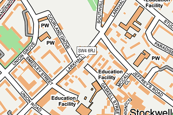SW4 6RJ map - OS OpenMap – Local (Ordnance Survey)