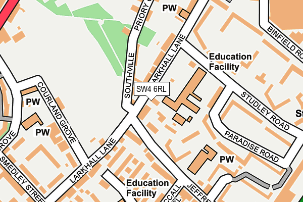SW4 6RL map - OS OpenMap – Local (Ordnance Survey)