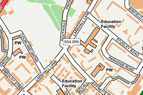 SW4 6RN map - OS OpenMap – Local (Ordnance Survey)