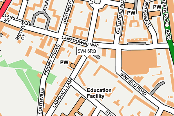 SW4 6RQ map - OS OpenMap – Local (Ordnance Survey)