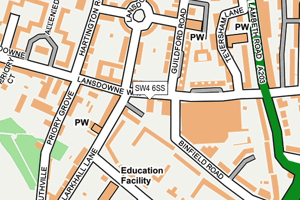 SW4 6SS map - OS OpenMap – Local (Ordnance Survey)