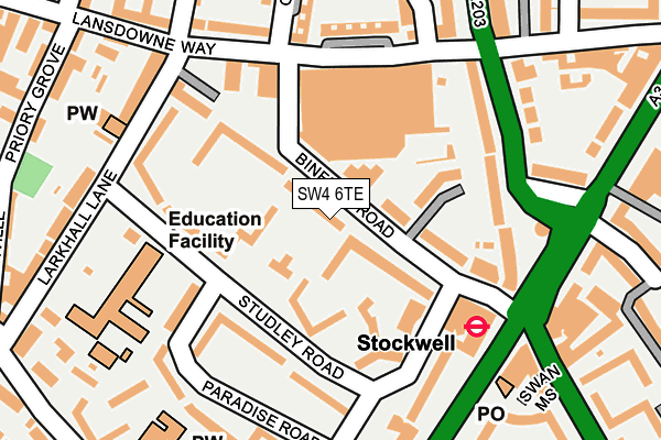 SW4 6TE map - OS OpenMap – Local (Ordnance Survey)