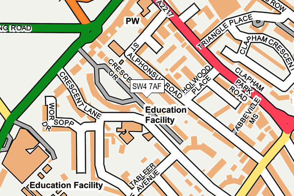 SW4 7AF map - OS OpenMap – Local (Ordnance Survey)