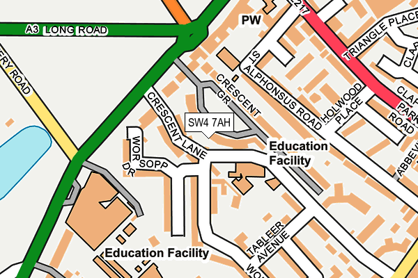 SW4 7AH map - OS OpenMap – Local (Ordnance Survey)