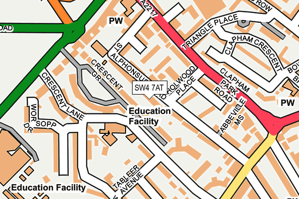 SW4 7AT map - OS OpenMap – Local (Ordnance Survey)