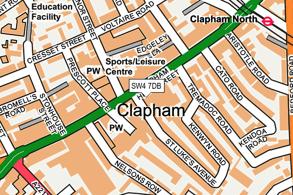 SW4 7DB map - OS OpenMap – Local (Ordnance Survey)