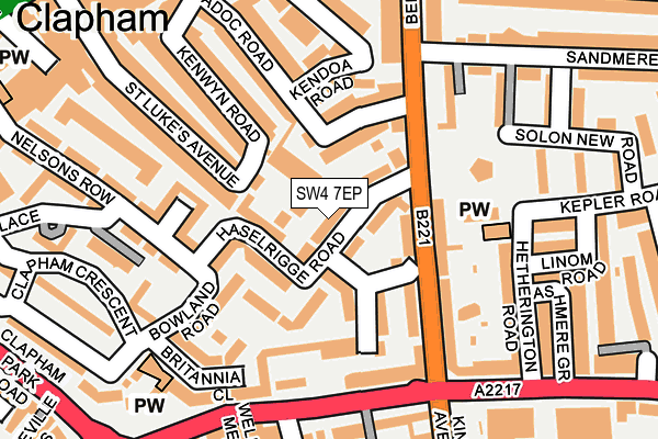 SW4 7EP map - OS OpenMap – Local (Ordnance Survey)