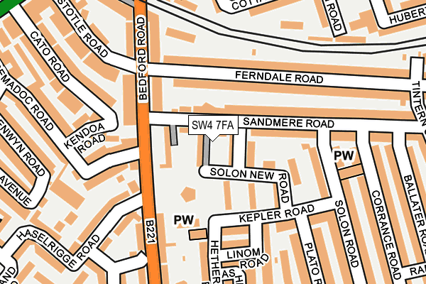 SW4 7FA map - OS OpenMap – Local (Ordnance Survey)