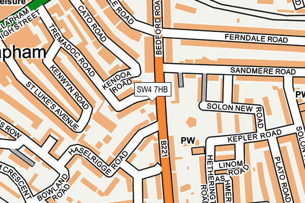 SW4 7HB map - OS OpenMap – Local (Ordnance Survey)