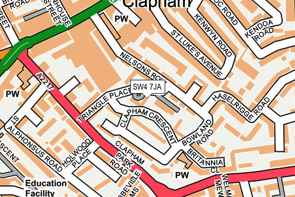 SW4 7JA map - OS OpenMap – Local (Ordnance Survey)