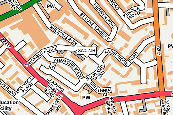SW4 7JH map - OS OpenMap – Local (Ordnance Survey)
