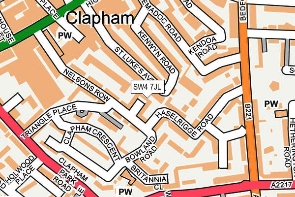 SW4 7JL map - OS OpenMap – Local (Ordnance Survey)