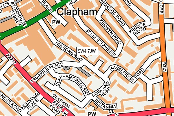 SW4 7JW map - OS OpenMap – Local (Ordnance Survey)