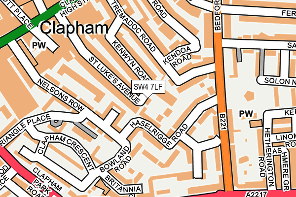 SW4 7LF map - OS OpenMap – Local (Ordnance Survey)