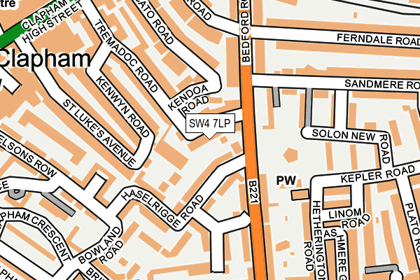 SW4 7LP map - OS OpenMap – Local (Ordnance Survey)