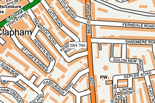 SW4 7NA map - OS OpenMap – Local (Ordnance Survey)