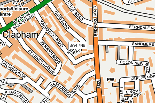 SW4 7NB map - OS OpenMap – Local (Ordnance Survey)