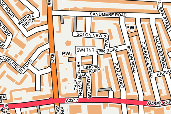 SW4 7NR map - OS OpenMap – Local (Ordnance Survey)