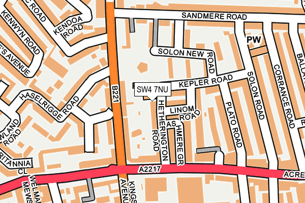 SW4 7NU map - OS OpenMap – Local (Ordnance Survey)