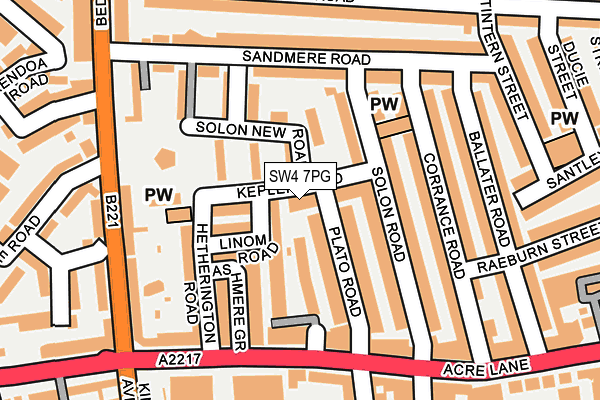 SW4 7PG map - OS OpenMap – Local (Ordnance Survey)