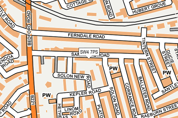 SW4 7PS map - OS OpenMap – Local (Ordnance Survey)