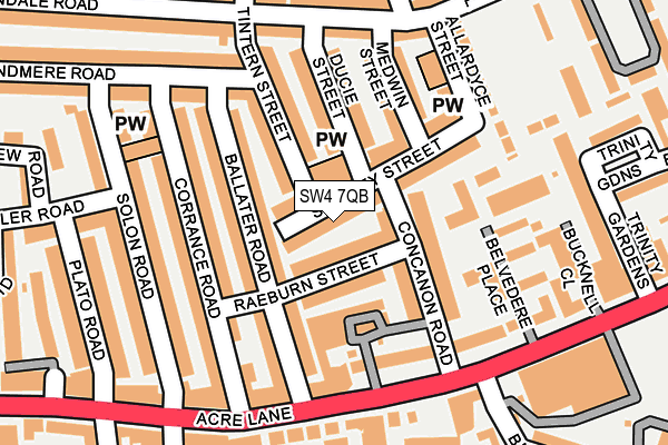 SW4 7QB map - OS OpenMap – Local (Ordnance Survey)