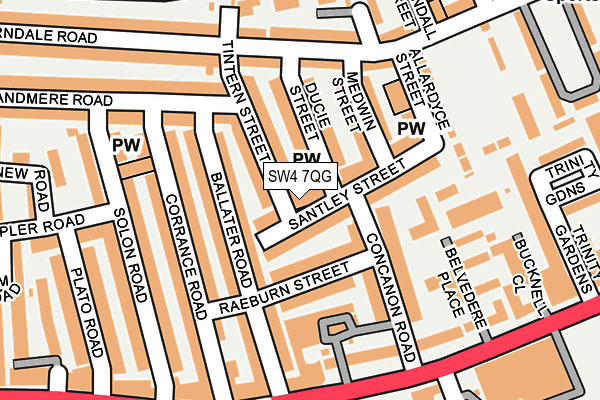 SW4 7QG map - OS OpenMap – Local (Ordnance Survey)