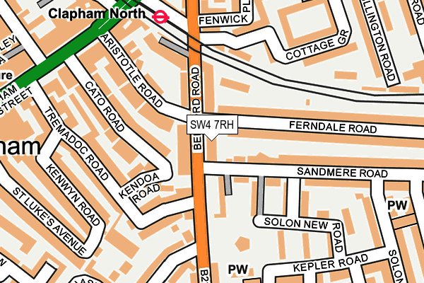 SW4 7RH map - OS OpenMap – Local (Ordnance Survey)