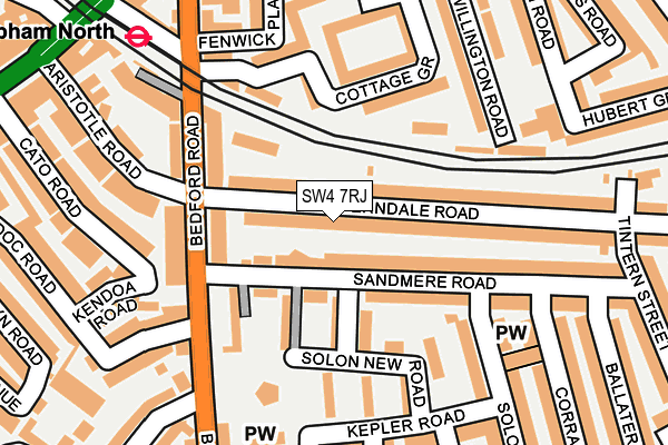 SW4 7RJ map - OS OpenMap – Local (Ordnance Survey)